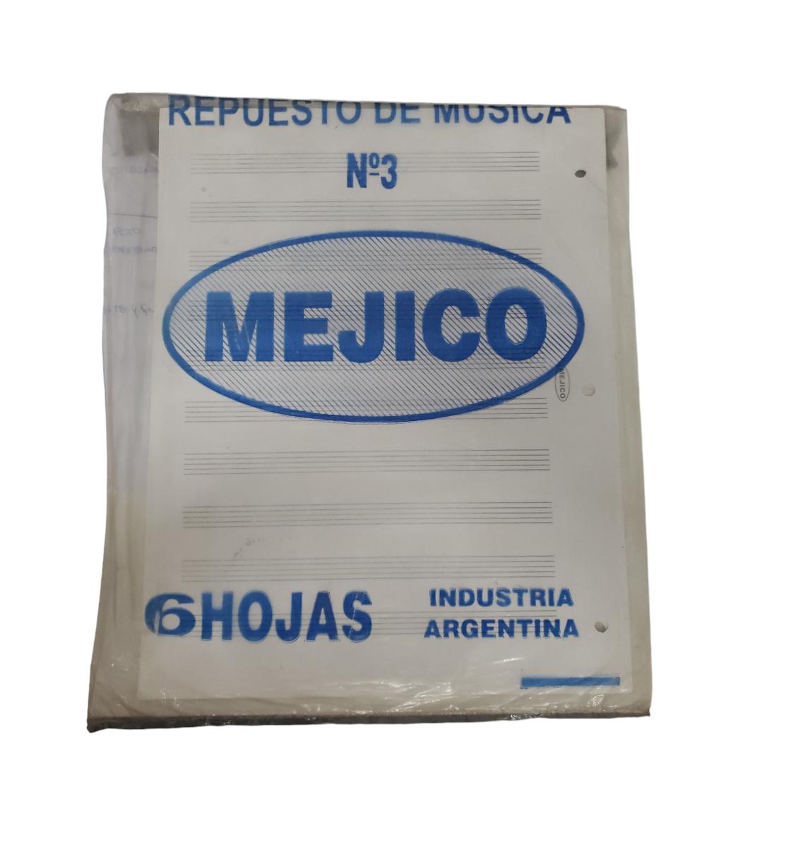 REPUESTO HOJA PENTAGRAMADA/MUSICA Nº 3 (x block x 8 uni) TRIUNFANTE O MEJIC